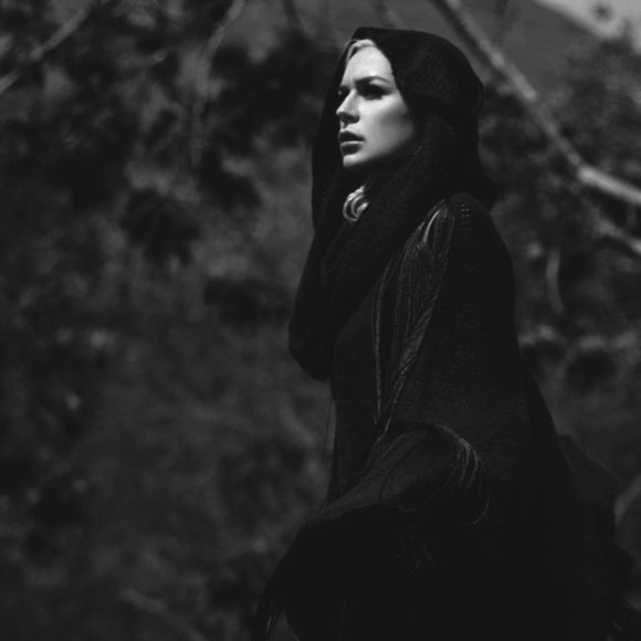 S&G Fringe Cape - Hooded Knit and Leather Poncho - Picture 9 of 13